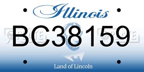 BC38159 Illinois License Plate