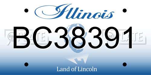 BC38391 Illinois License Plate
