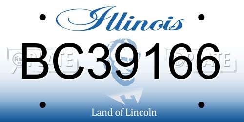BC39166 Illinois License Plate
