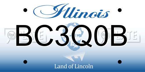BC3Q0B Illinois License Plate