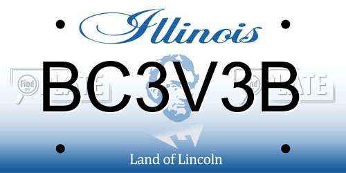 BC3V3B Illinois License Plate