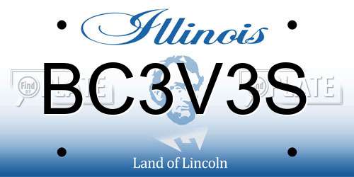 BC3V3S Illinois License Plate