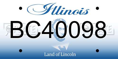 BC40098 Illinois License Plate