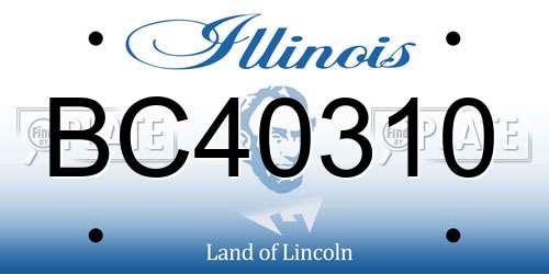 BC40310 Illinois License Plate