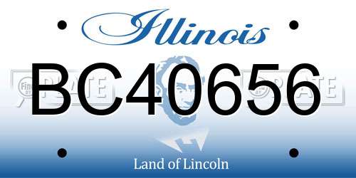 BC40656 Illinois License Plate