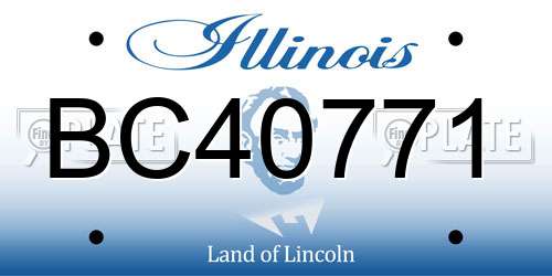 BC40771 Illinois License Plate