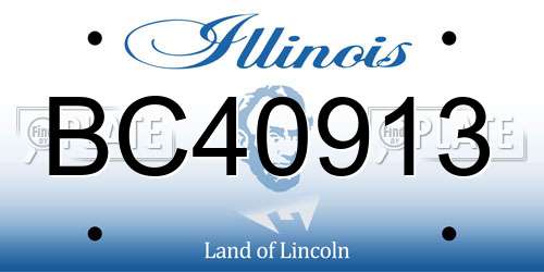 BC40913 Illinois License Plate