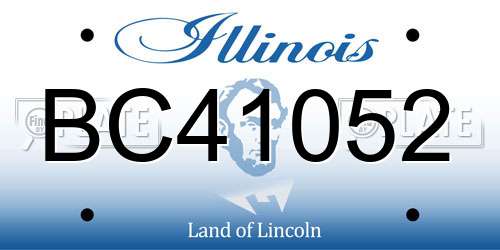 BC41052 Illinois License Plate