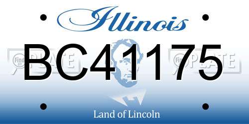 BC41175 Illinois License Plate
