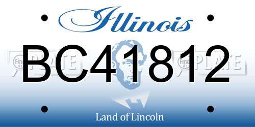 BC41812 Illinois License Plate