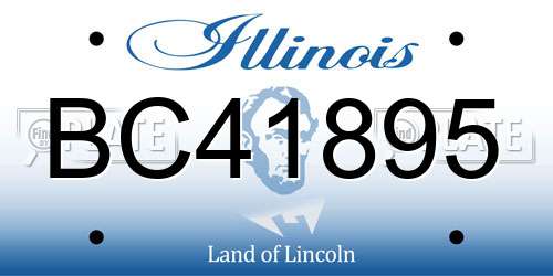 BC41895 Illinois License Plate