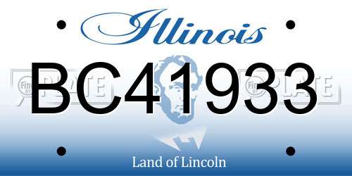 BC41933 Illinois License Plate