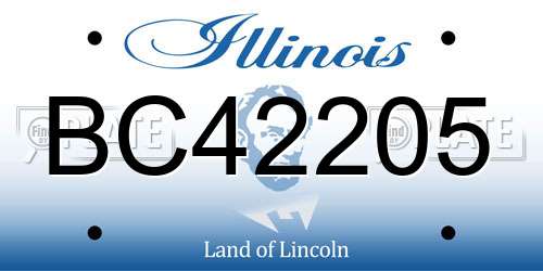 BC42205 Illinois License Plate