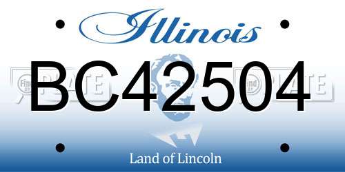 BC42504 Illinois License Plate