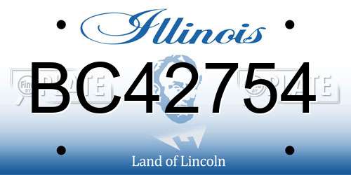 BC42754 Illinois License Plate