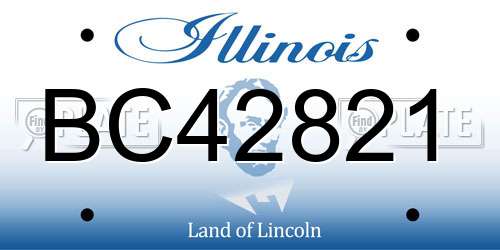 BC42821 Illinois License Plate