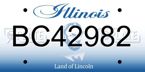 BC42982 Illinois License Plate