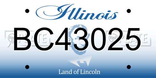 BC43025 Illinois License Plate