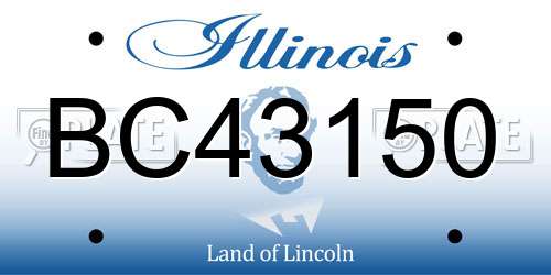 BC43150 Illinois License Plate