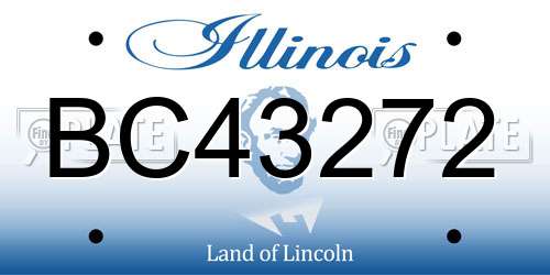 BC43272 Illinois License Plate