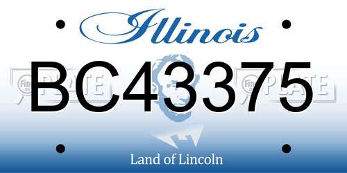 BC43375 Illinois License Plate