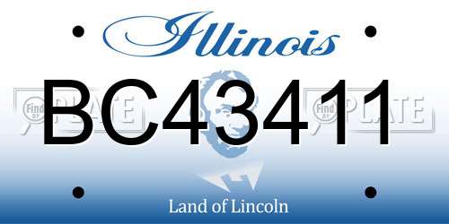 BC43411 Illinois License Plate