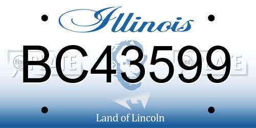 BC43599 Illinois License Plate
