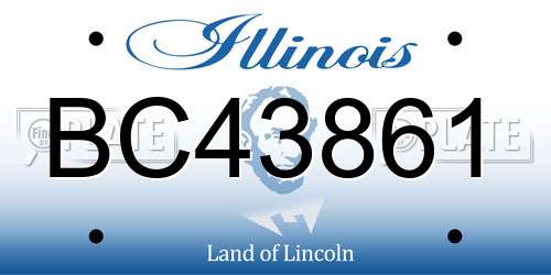 BC43861 Illinois License Plate