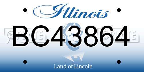 BC43864 Illinois License Plate