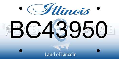 BC43950 Illinois License Plate