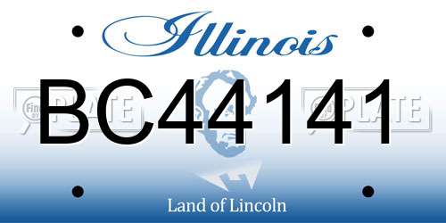 BC44141 Illinois License Plate