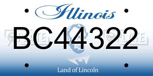 BC44322 Illinois License Plate