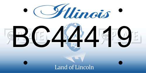 BC44419 Illinois License Plate