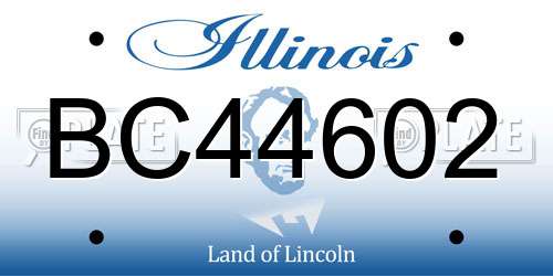 BC44602 Illinois License Plate