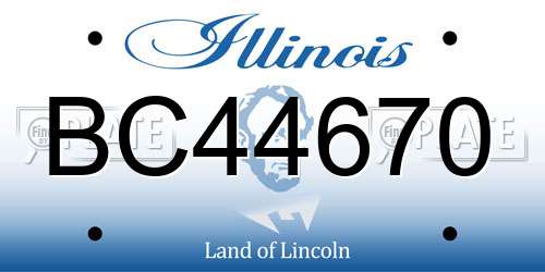 BC44670 Illinois License Plate
