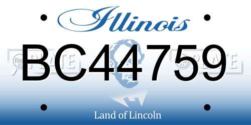 BC44759 Illinois License Plate