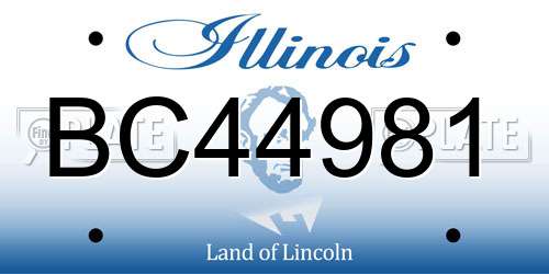 BC44981 Illinois License Plate