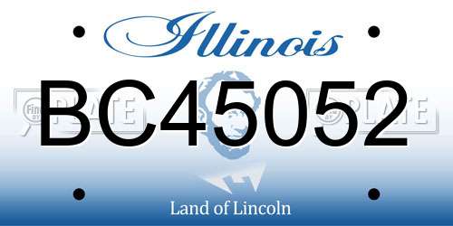 BC45052 Illinois License Plate