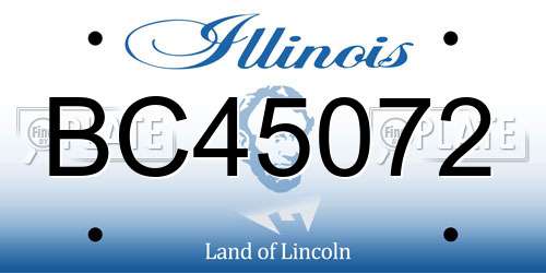 BC45072 Illinois License Plate