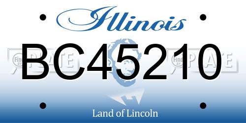 BC45210 Illinois License Plate