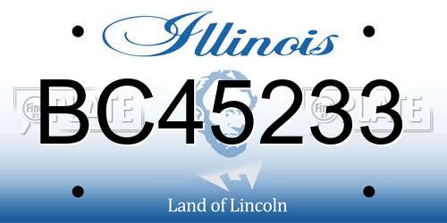 BC45233 Illinois License Plate