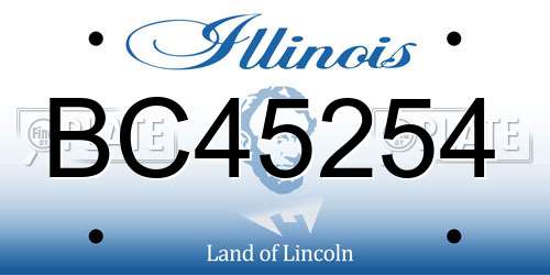 BC45254 Illinois License Plate