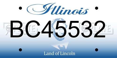 BC45532 Illinois License Plate
