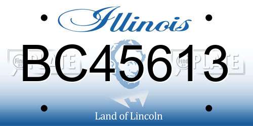 BC45613 Illinois License Plate