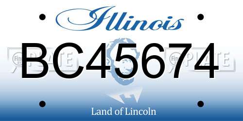 BC45674 Illinois License Plate