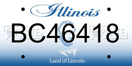 BC46418 Illinois License Plate