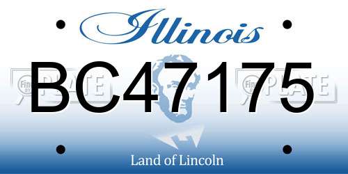 BC47175 Illinois License Plate