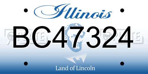 BC47324 Illinois License Plate