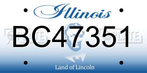 BC47351 Illinois License Plate