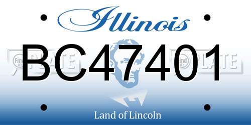BC47401 Illinois License Plate